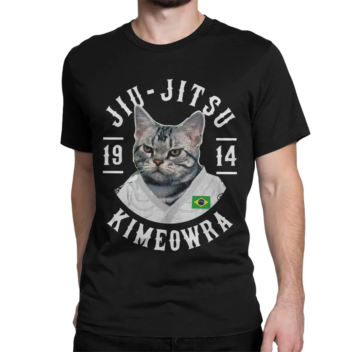 Men Women T-Shirt CAT KIMEOWRA 1914 FUNNY BRAZILIAN JIU JITSU Cotton Tees Short Sleeve T Shirt Round Collar Clothing Printed