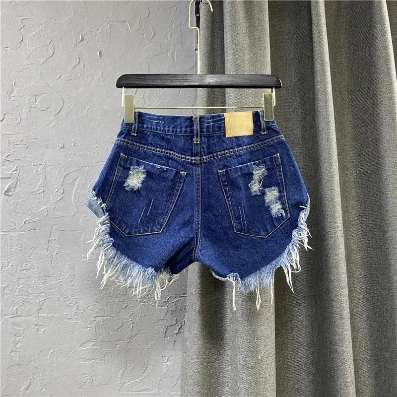 Black Denim Shorts Women\'s Vintage Edges Jeans Shorts Ladies New Summer Korean Low-rise Hot Sale Pants Straight Jean Femme Q549