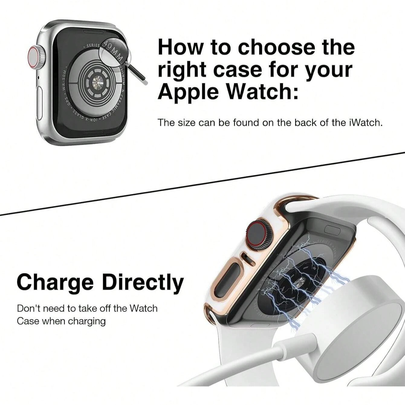 2pcs Watch Case+glass for Apple Watch 40 41 42 44 45 46mm Fashion two-color  protective cover，for Series11 10 987 65 Accessories
