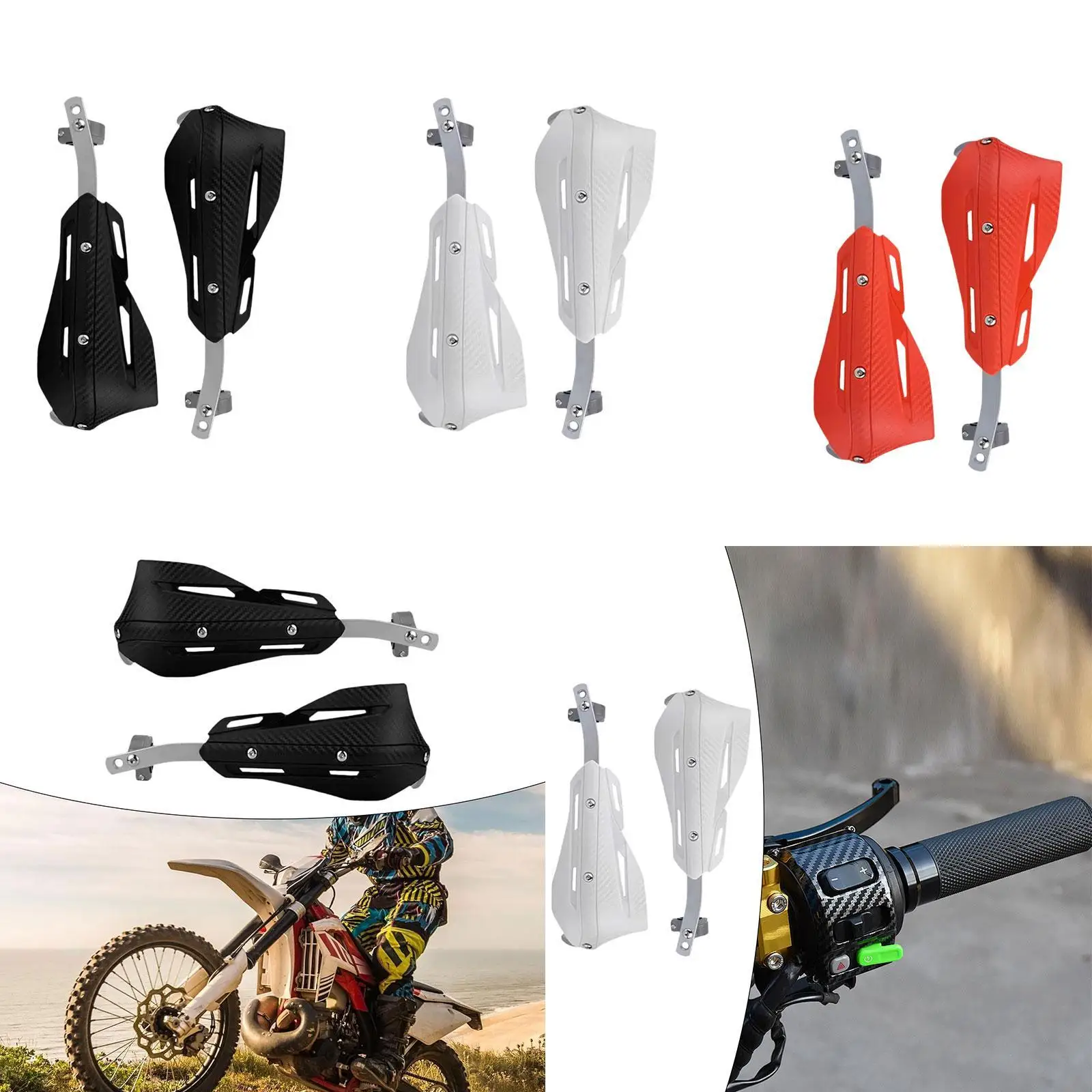 

2 Pieces Motorcycle Handlebar Handguards Aluminum Alloy Handle Practical Dirt Handlebar Protectors for ATV Scooter