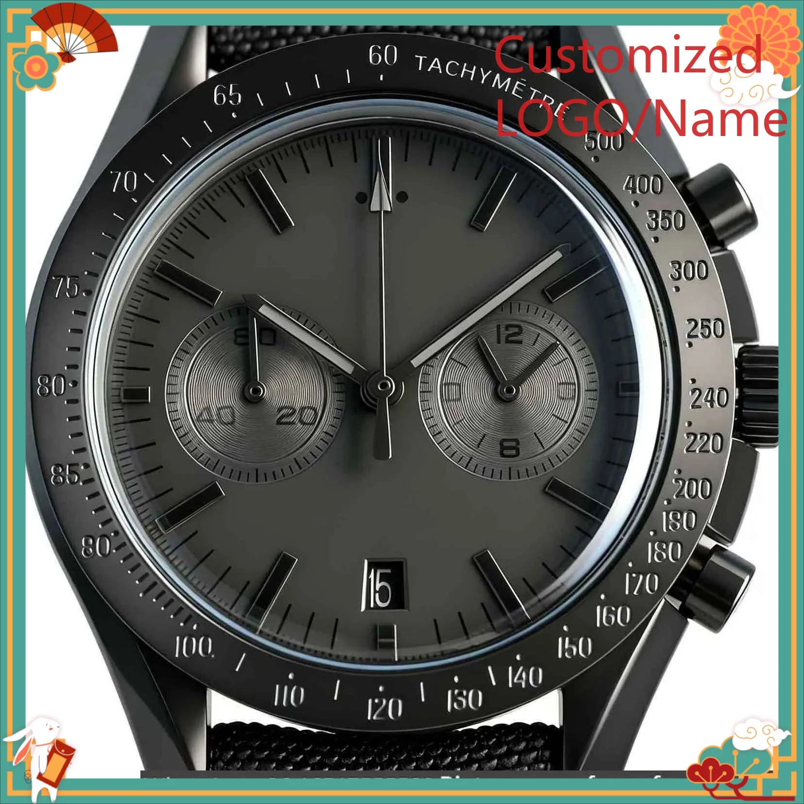 

DONG Store 43mm Men Luxury Watches in 904L Steel Quartz Movemento Customized Watch