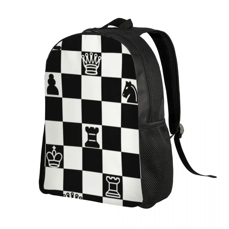 Custom Fashion Chess Backpacks Women Men Casual Bookbag for School College Chessboard Game Bags