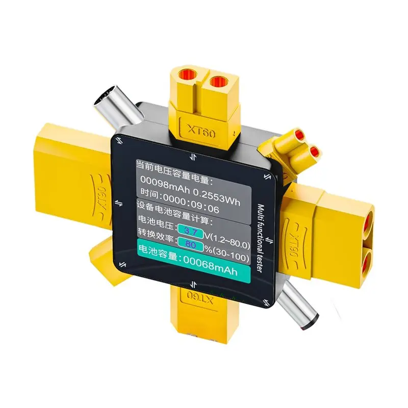 

FULL-XT369P Digital Voltmeter Ammeter Wattmeter Current Capacity Tester For Model Aircraft Power Meter XT60 XT30 XT90 Plug