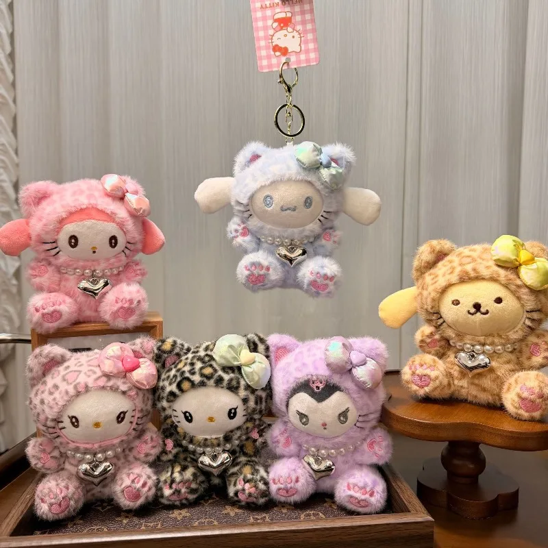 Neuer Transform-Tiger Plüsch-Schlüsselanhänger Leopardenmuster Stofftier Niedlicher Tieranhänger Geschenk für Taschen- und Rucksackdekoration Kawaii