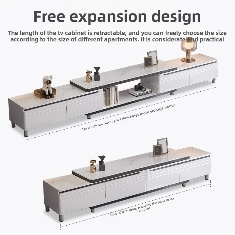 خزانة تلفزيون حديثة وبسيطة لغرفة المعيشة، خزانة تلفزيون قابلة للسحب من الأرض إلى السقف، طاولة قهوة، طاولة شاي