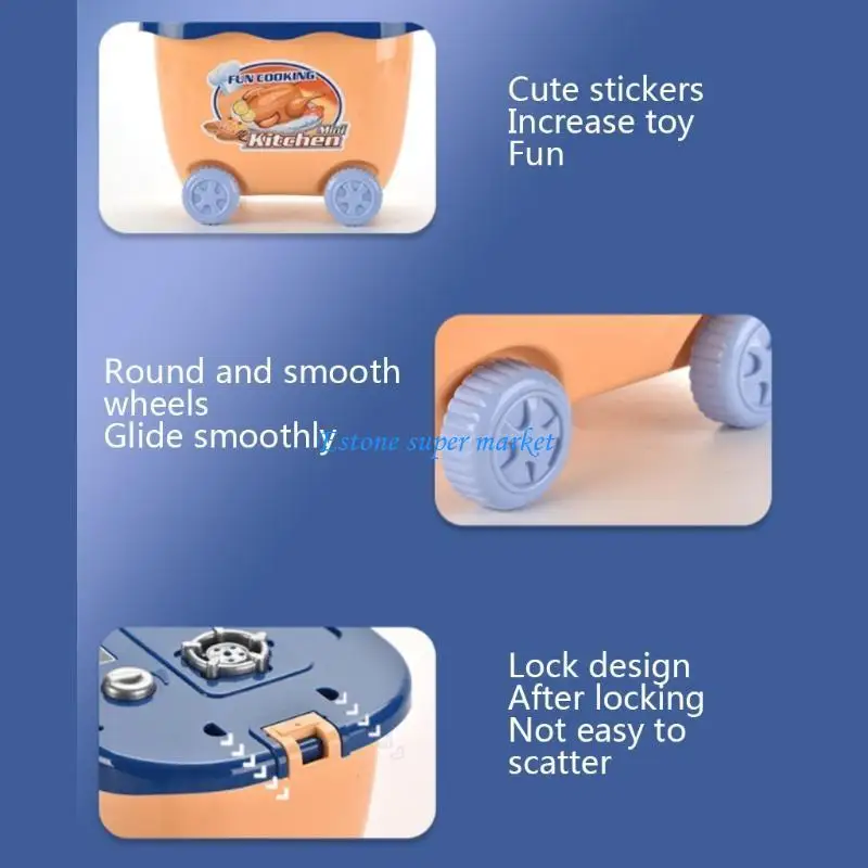 Ensemble jouets cuisine 090B, petit ensemble jeu cuisine avec son lumière réalistes, pour évier jeu, avec