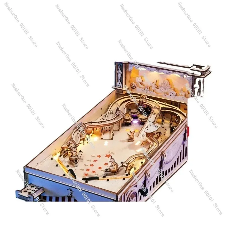 3D Pinball Puzzle, Wooden Assembly Model for Adults, High-Difficulty Stress-Relieving Toy, Fun Puzzle for Mental Exercise