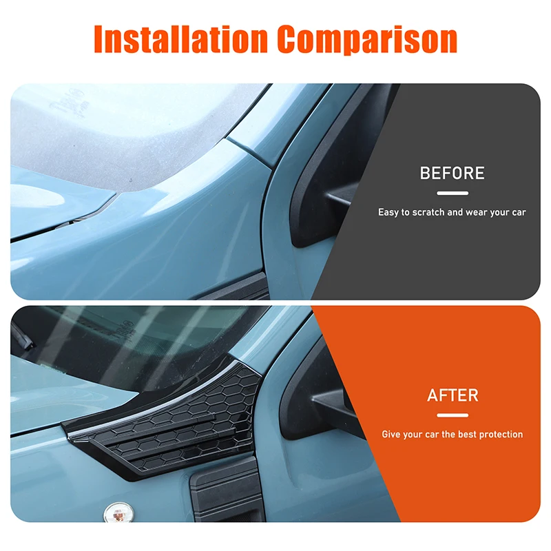 

Car Front Hood Panel Trim Decoration ABS carbon fiber/blackFor Ford Maverick 2022 2023 2024 2025 Auto Accessories