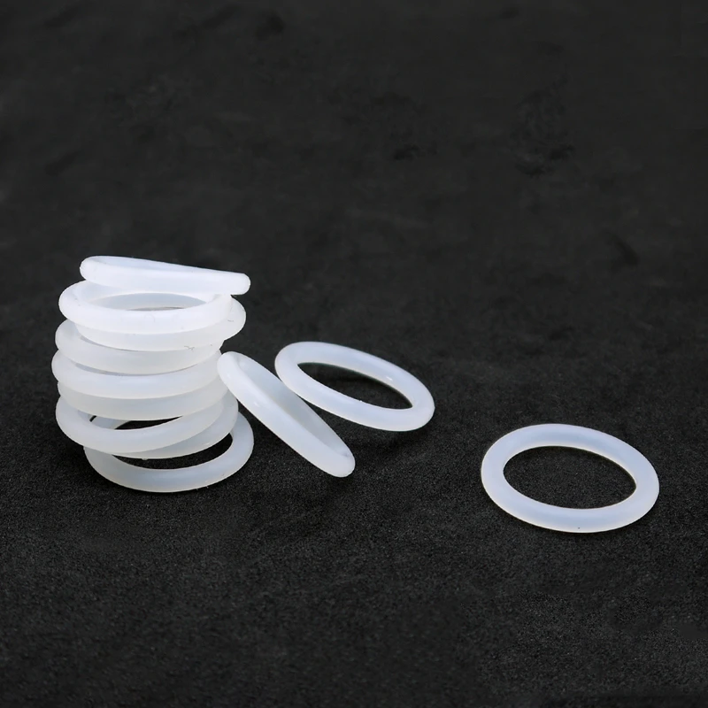 CS 1/1.5/2/2.4/3/3.5mm OD 5 ~30mm White Food Grade Silicone O Ring Gasket Waterproof Washer