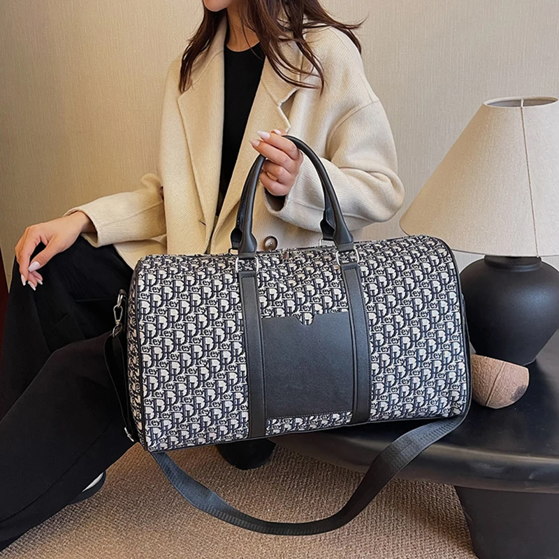 Travel Totes Woman's Gym Bag Duffle Sports Fitness Business Casual Luggage Canvas Letter Handbag Outdoor Shoulder Weekend Bag