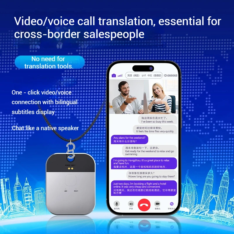 T3 AI Smart Neckband Translator 142 Languages Real-time Translation VideoCall Translation,Portable OfflineTranslatorfor Travel