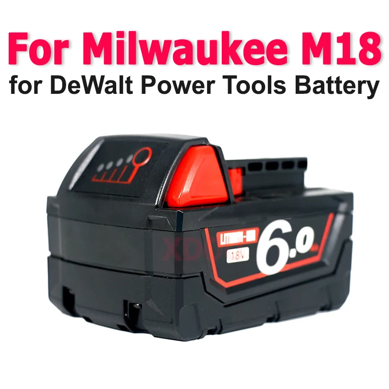 

M18 Rechargeable Battery 18V 6Ah Lithium Battery For Milwaukee M18 48-11-1815 48-11-1850 2604-22 2604-22 Power Tools Batteries