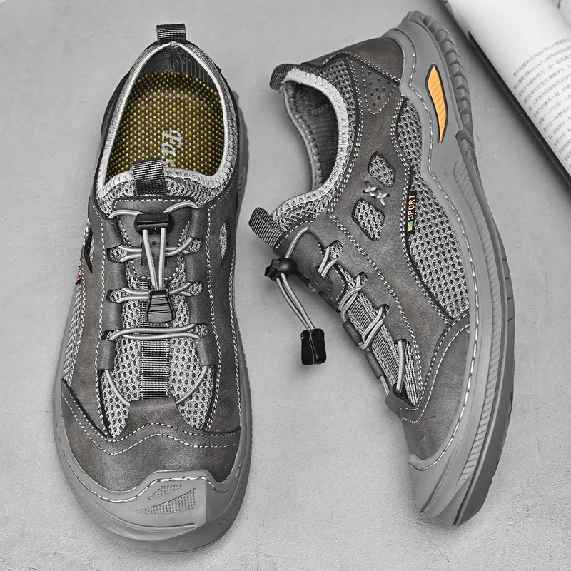

New Slip-On Breathable beach Men's Shoes Big Size Summer Mesh Shoes Men Casual Sneakers Lightweight Comfortable Walking Footwear