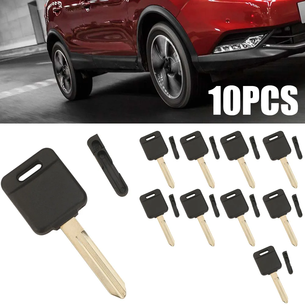

10pcs Car Transponder Ignition Key Cover Replaceable Key Shell No Chip Blade Key Case Accessories for Nissan Qashqai Tiida