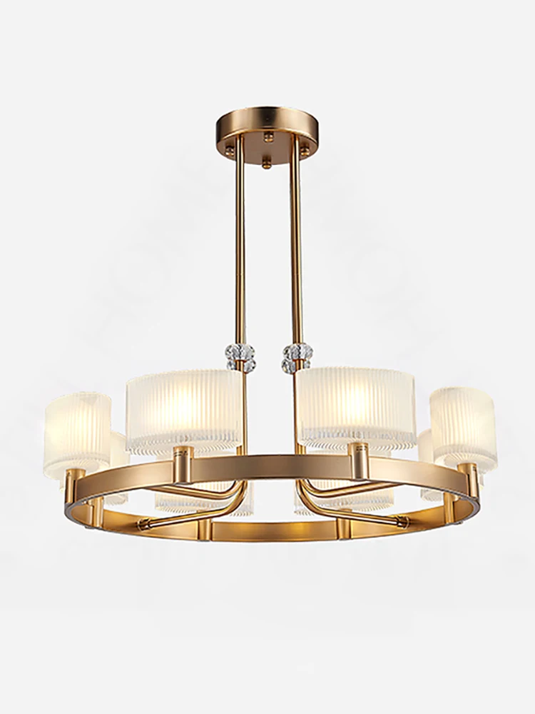 Modern Luxury Glass Chandelier with LED Ceiling Light European Style for Living Room Dining Room and Restaurant Decor