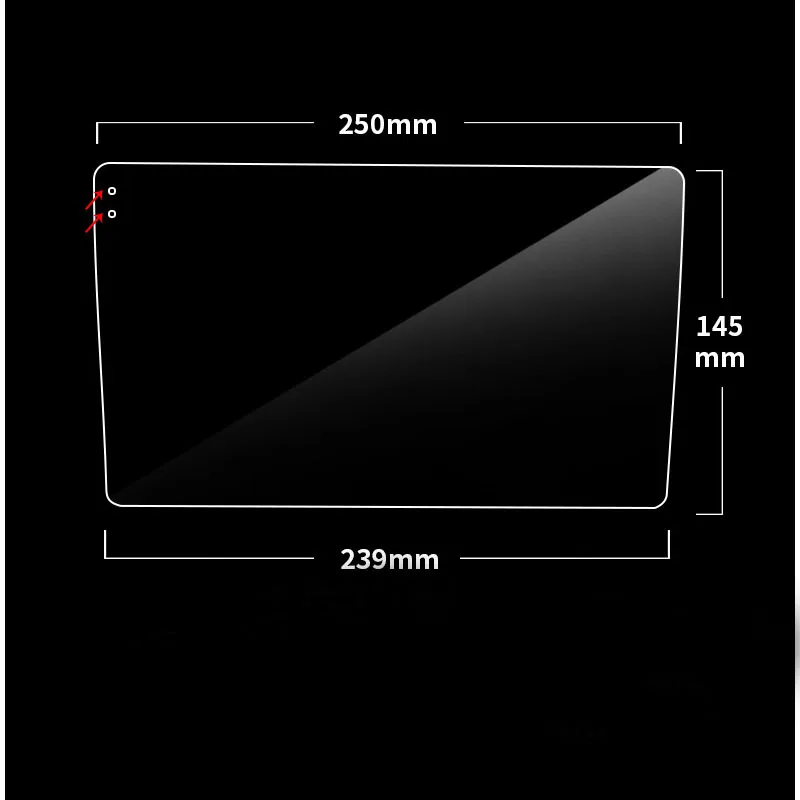 2pcs Tempered Glass Film  Car screen tempered film Android  10 inch straight hole tempered film interior protection central c