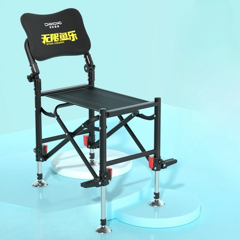 Lightweight Knight Fishing Chair Folding Infinitely Adjustable Portable All-Terrain Multifunctional Camping Gear for Fishing