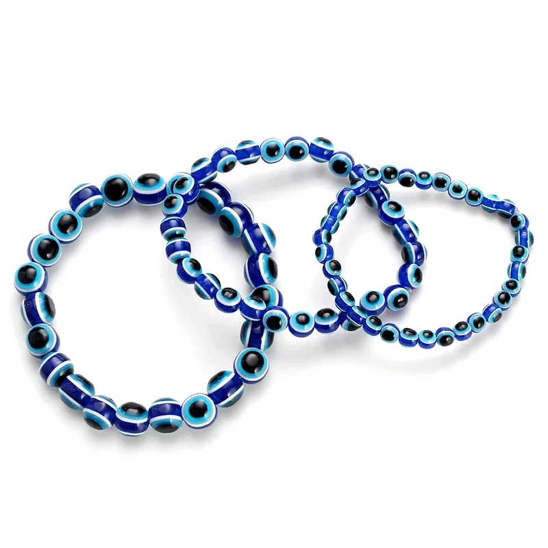 Blue Evil Eye Resin Round Spacer Beads For Bracelet Turkish Eyes Amulet  Loose Beads for Jewelry Making DIY Bracelet Accessories