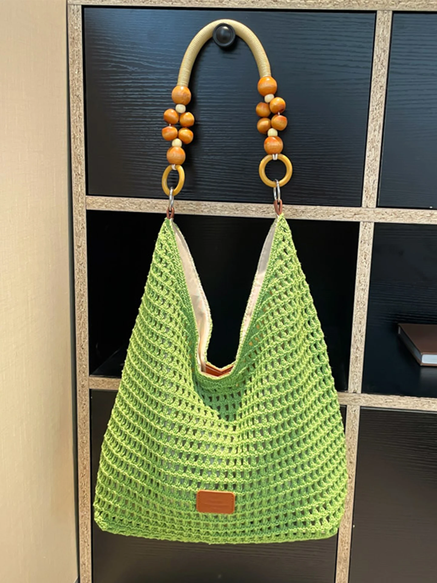 

Hollow Out Knitted Weave Bag for Women Summer New Korean Large Capacity Casual Commute Tote Bags Popular Versatile Handbag