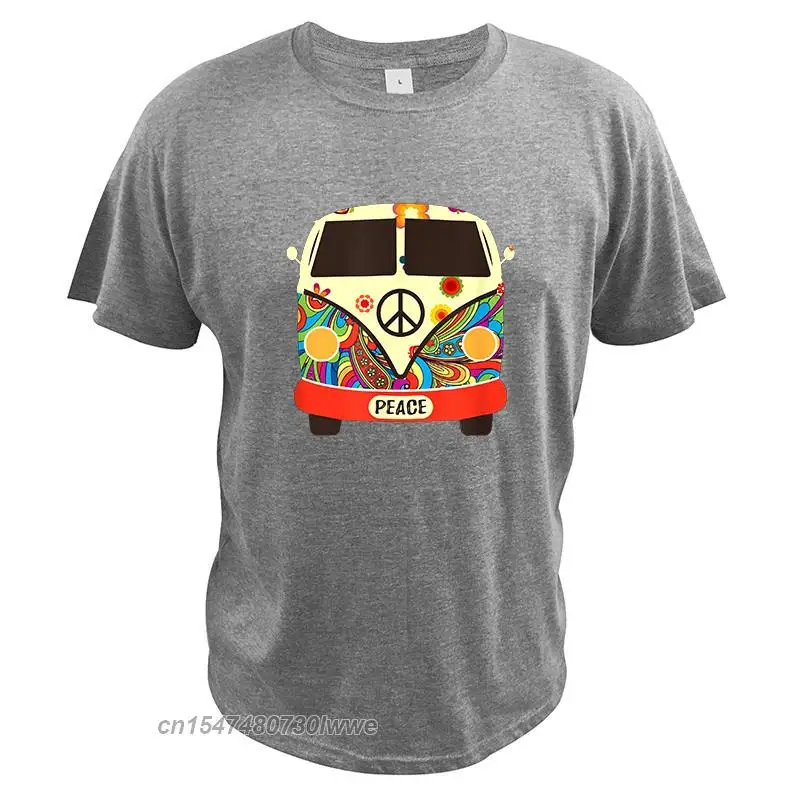 Hippies Peace And Love Vintage T Shirt Trip Car Graphic Hippy Festival Tshirt Eu Size Cotton Graphic Print Tops Tee