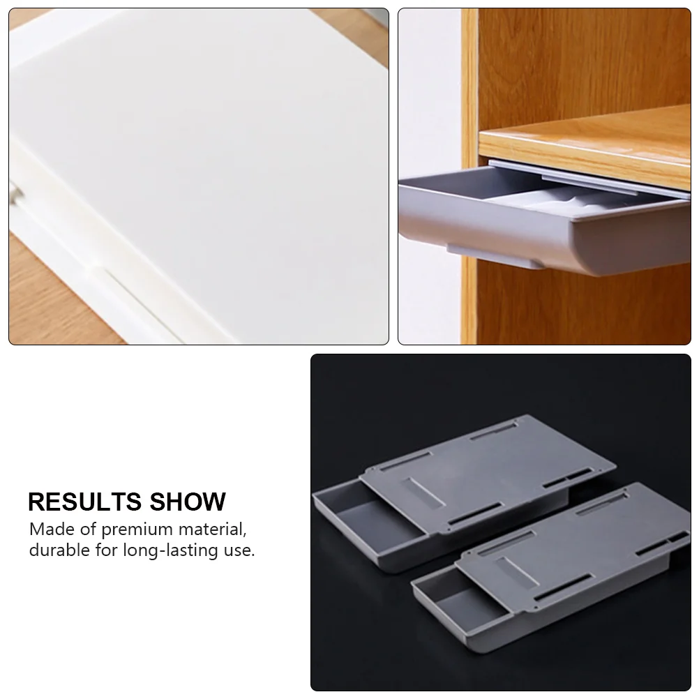 

1Pcs Adhesive Drawer Storage Box Compact Under Table Organizer Made of High-Quality Plastic for Office Home Desktop Stationery