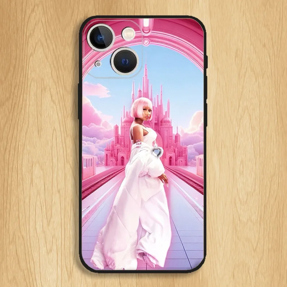 Nicki Minaj Rapper Singer Capa de telefone para iPhone15,14,13,12,11,Pro,Max,Plus,Mini,X,XS,XR,8,7,6,S,Plus,SE Capa preta macia