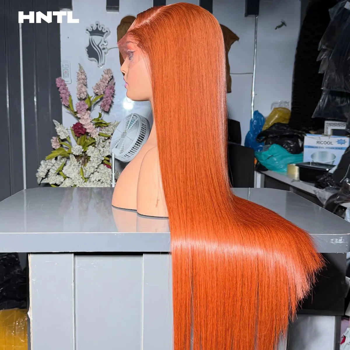 13x6 HD Lace Front Ginger Straight Wig Ready to Wear Glueless 13x4 Orange Color Wig for Woman Pre Plucked Human Hair Wigs view 2