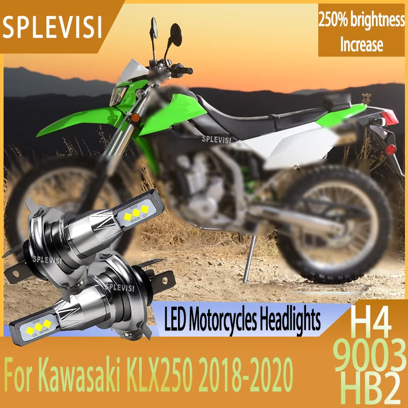 

Aluminum H4 LED Headlight for Motorcycles Fanless Design IP67 250% Brighter than Halogen For Kawasaki KLX250 2018 2019 2020