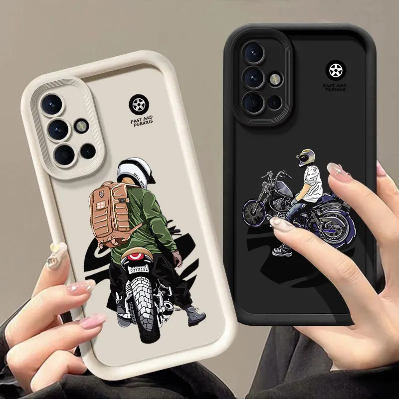 Cool Motorcycle Cross Man Phone Case For Samsung Galaxy A03 A04 A05 A10 A20 A21 S A04E A06 A11 A30 A50 M12 M22 M54 5G