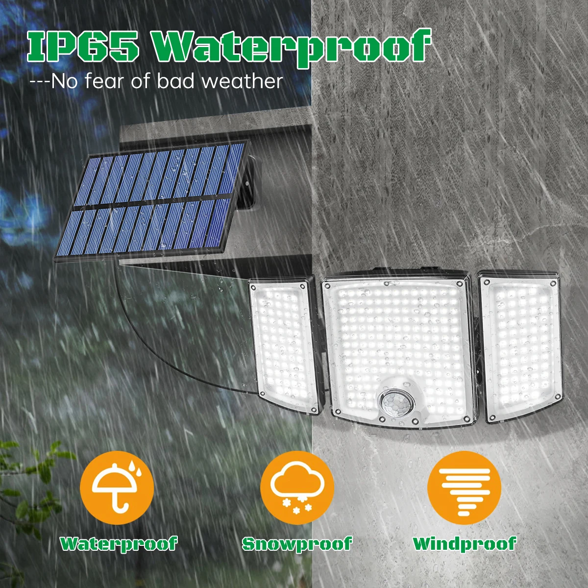 Solar Garden Light Outdoor 278 LED IP65 Wodoodporny 3 tryby Zdalnie regulowany kąt Solar Wall Lamp for Yard Porch Barn Driveway