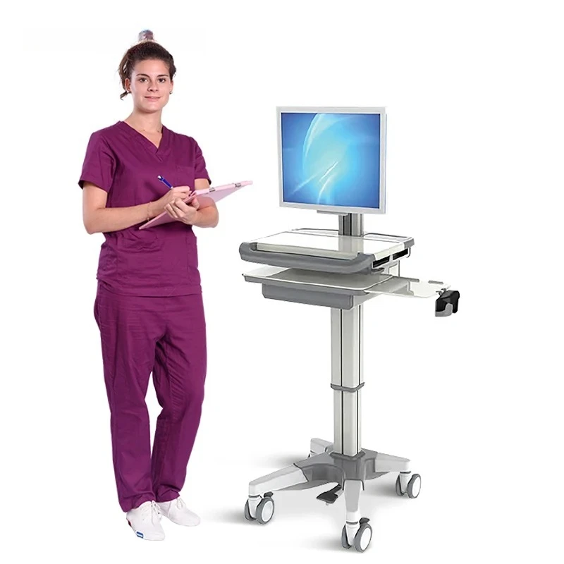 

SKR-AB00 ABS Durable Nursing Trolley With Computer