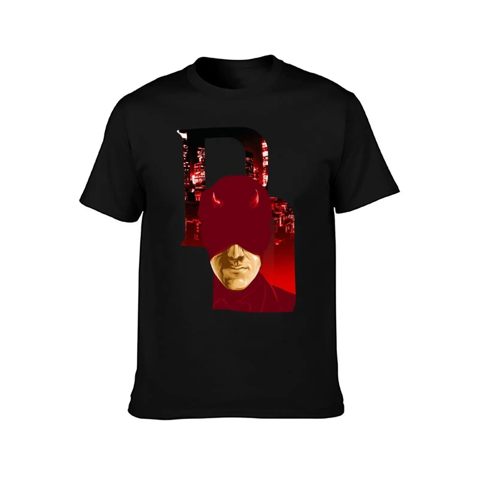 Masked Murdock T-Shirt, Summer Casual Cotton Tee, Oversized Streetwear Tops, Vintage Graphic Print, Loose Fit Short Sleeve