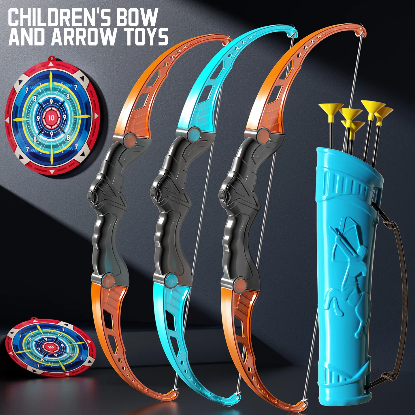 أطفال القوس والسهم مجموعة ألعاب الرماية في الهواء الطلق مجموعة للأطفال الذين تتراوح أعمارهم بين 4-8 8-12 مع شفط كأس السهام للأطفال الكبار الإجهاد الإغاثة