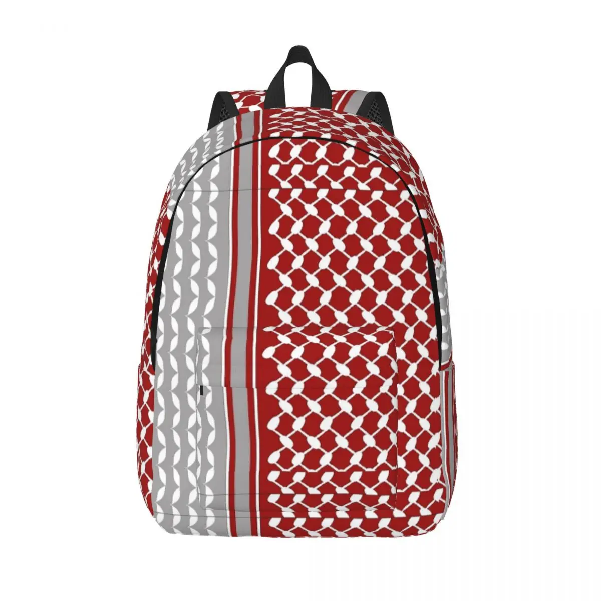 Keffiyeh And Lines In Red Backpack Palestine Folk Camping Backpacks Female High Quality Lightweight School Bags Funny Rucksack