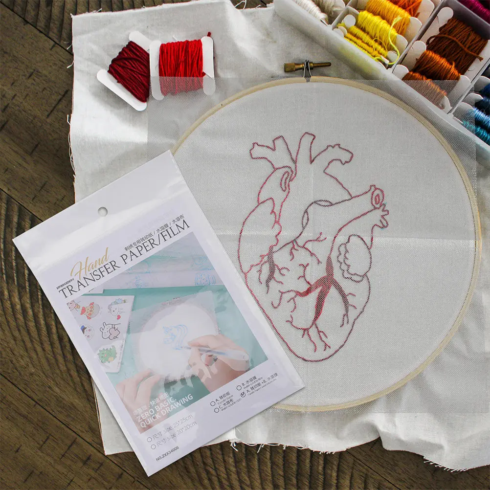 

5Sets Water Soluble Stabilizer Embroidery Transfer Paper Dual Use DIY Craft Making for Scarves Coats Jeans Towels Repair Broken