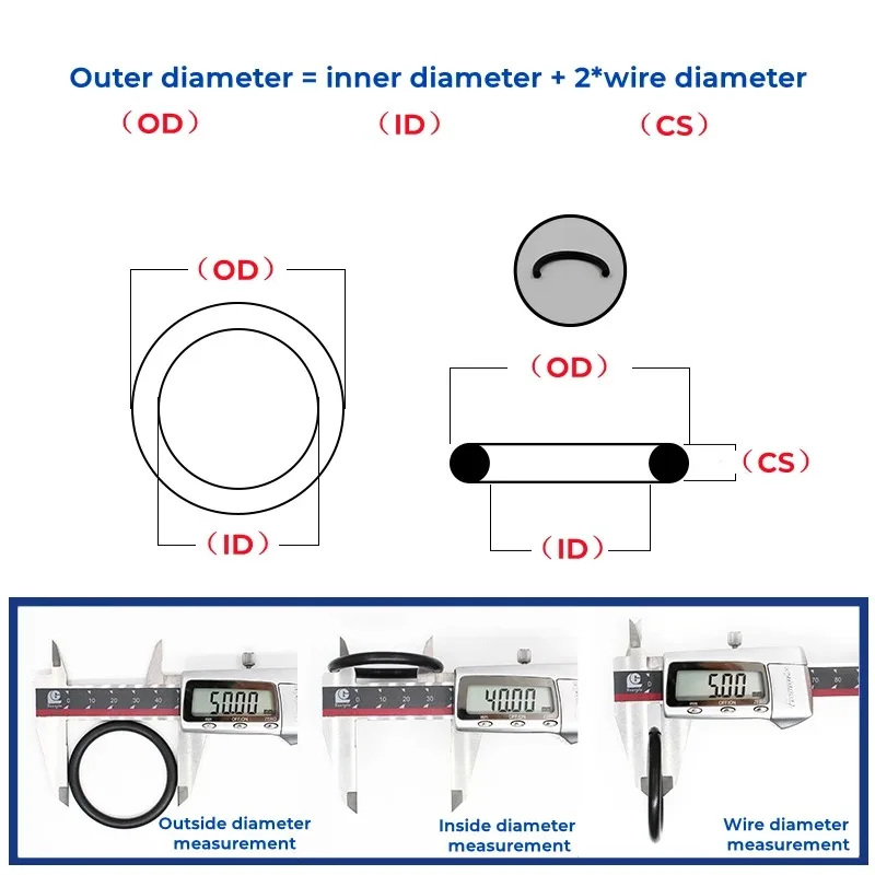 Black Nitrile O-ring Thickness CS 1mm/1.5mm/2mm/3mm Outer Diameter 3-80mm Rubber Oil Resistant Gasket