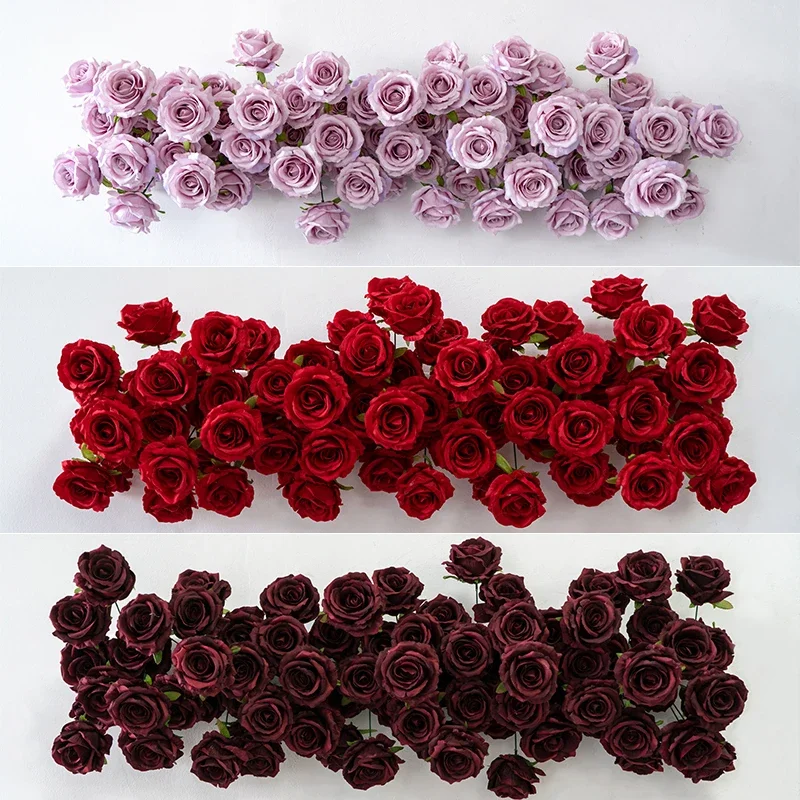 Artificial Multi-Colored Roses Flowers for Wedding Background Wall Decor Arch Row Party Event Display Props Fake Roses