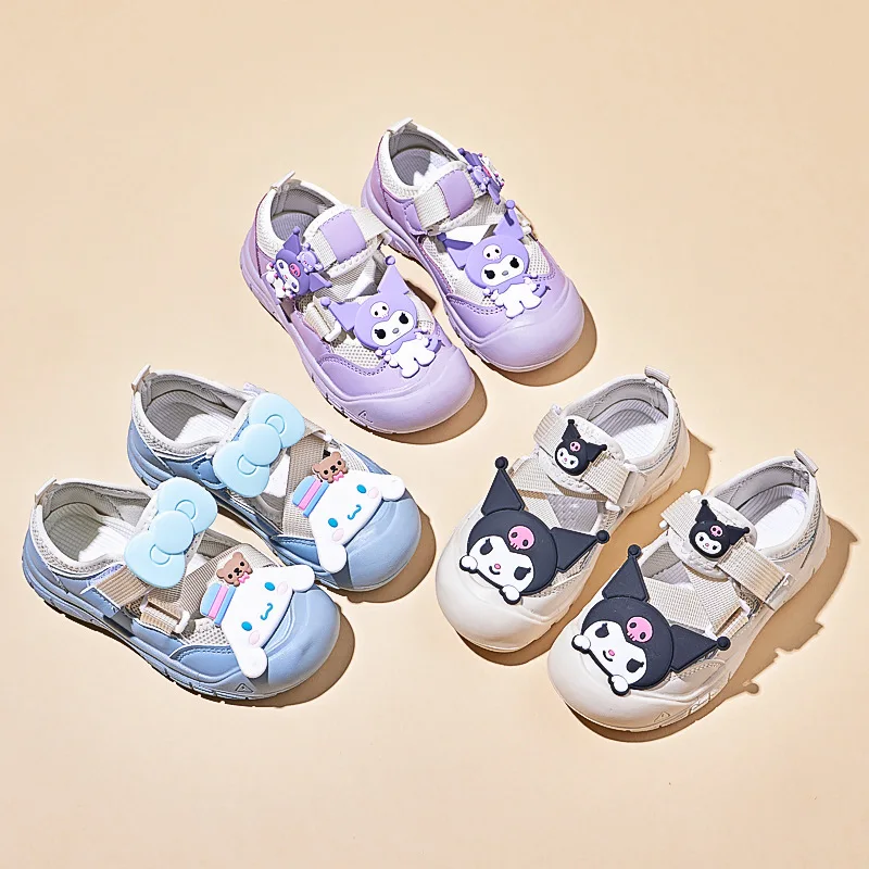 

Girly Heart Kawaii Sanrio Anime Cinnamoroll Kuromi Sports Sandals Summer Cute Cartoon Breathable Casual Shoes Gifts for Kids