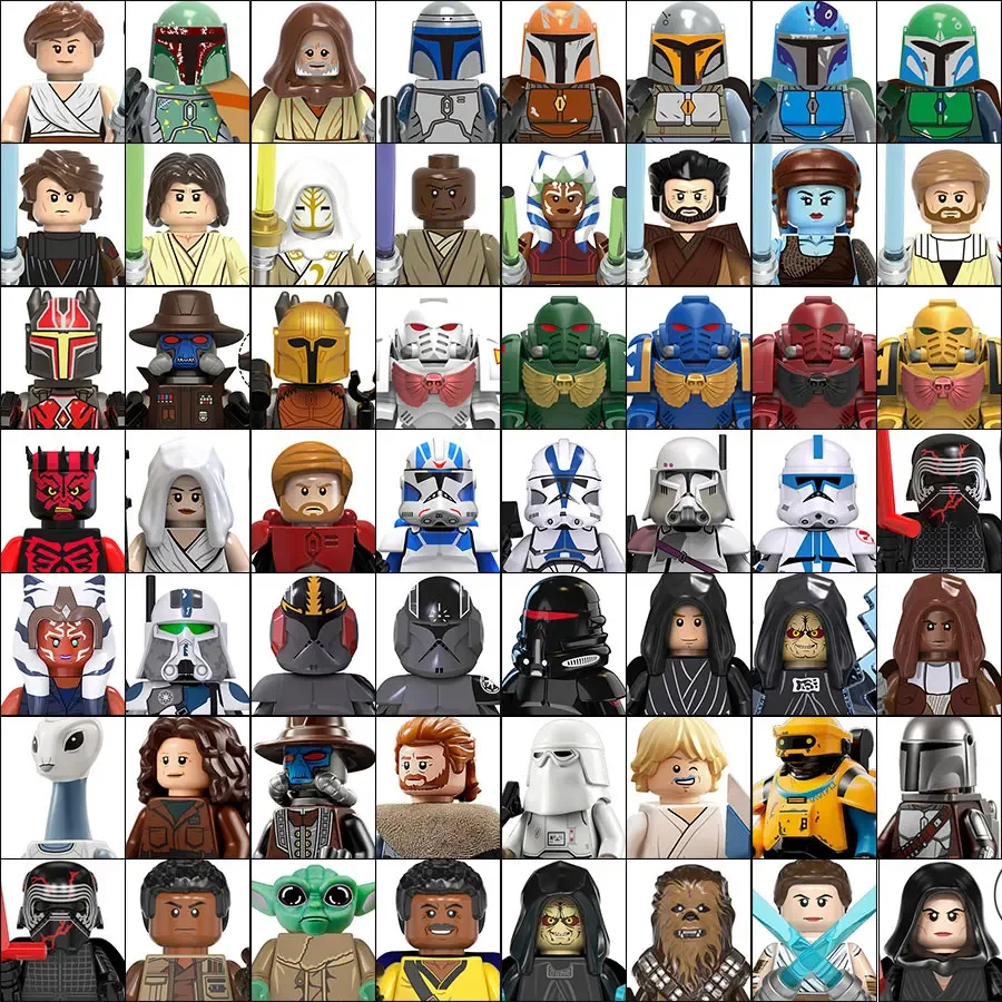 

Star Building Blocks Rey Luke Skywalker Ahsoka Darth Vader Boba Fett Yoda Ahsoka Tano Rex Bricks Mini Action Toy Figures Kid Toy