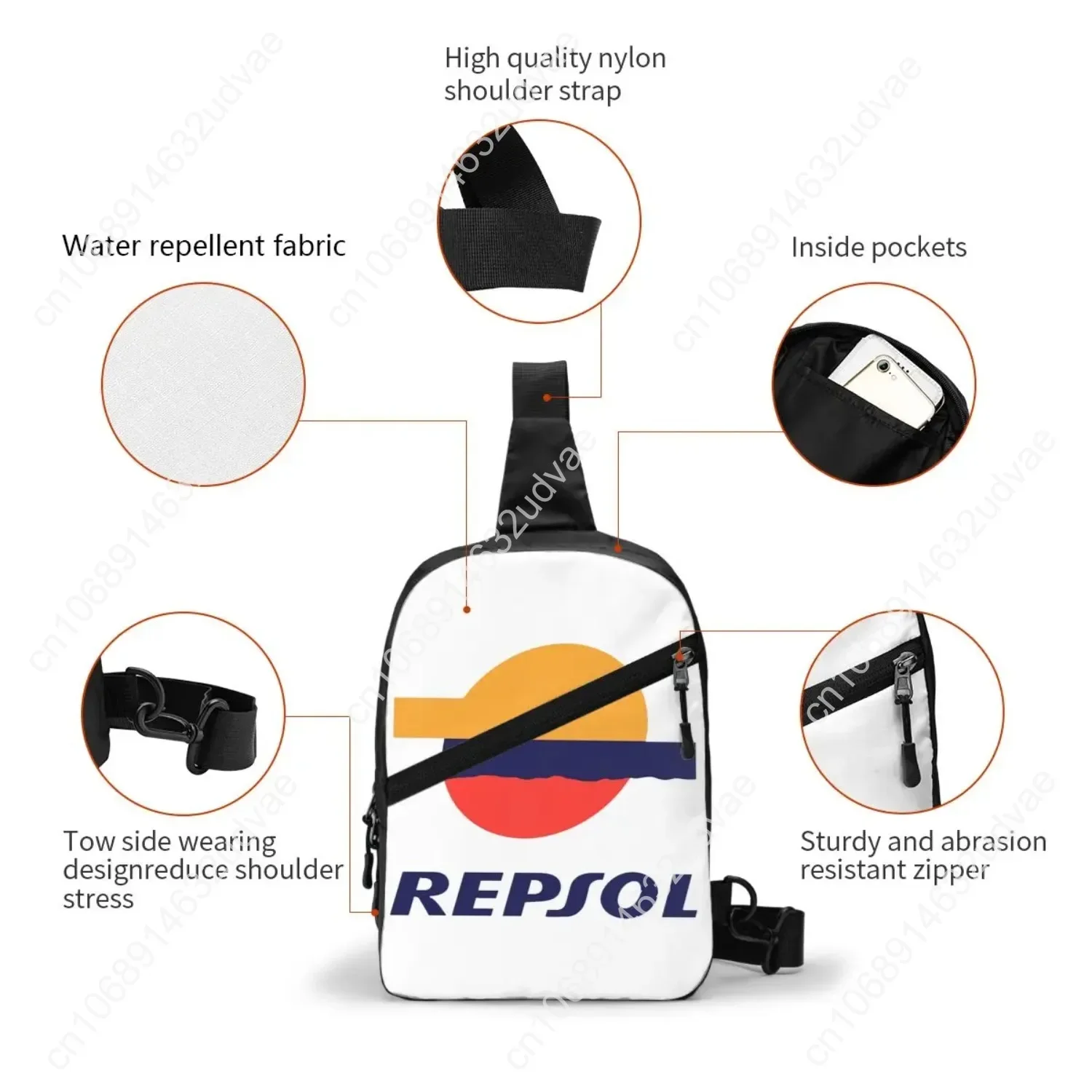 Personalized Womens Mens Crossbody Bag Chest Sling Backpack Custom Shoulder Bag Travel Backpack