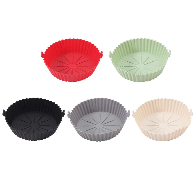 Air Fryer Baking Tray Reusable Silicone Baking Basket Grill Pan Food-Grade Safe Non-Stick Fryers Ovens Microwave Oven