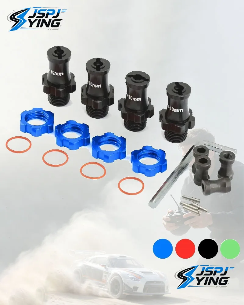 4Pcs Extended 17mm Splined Metal Wheel Hex Hub Adapter for traxxas Slash 2WD 4X4 Rustler Stampede 2WD 4X4 RC Car Upgrade Parts