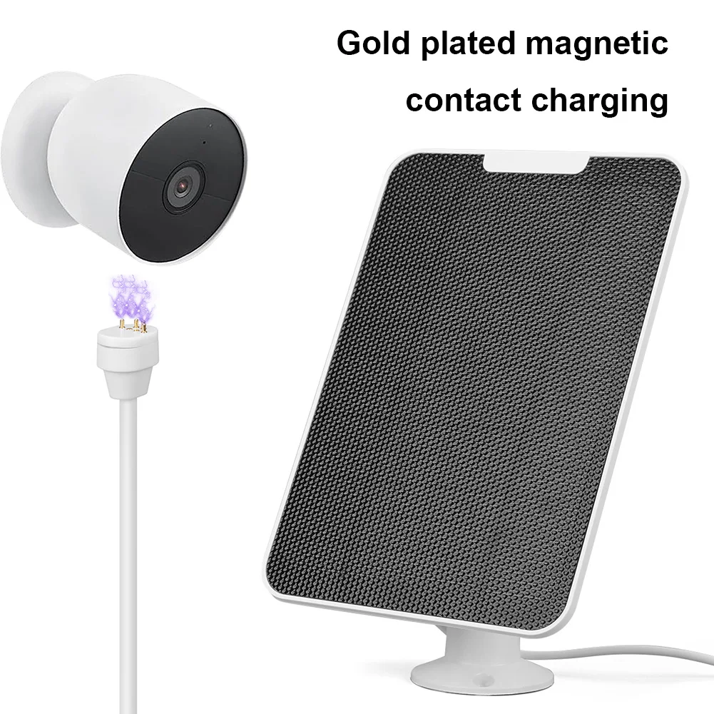 Solar Cells Charger IP65 Waterproof Micro Solar Panels with Rack and Screwdriver 360° Rotation Compatible with Google Nest Cam