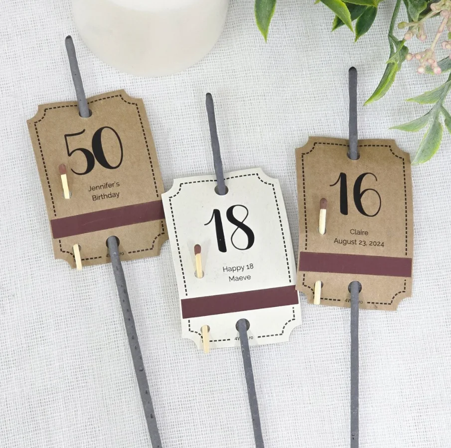 50pcs Personalized SPARKLER TAGS anniversary / birthday party