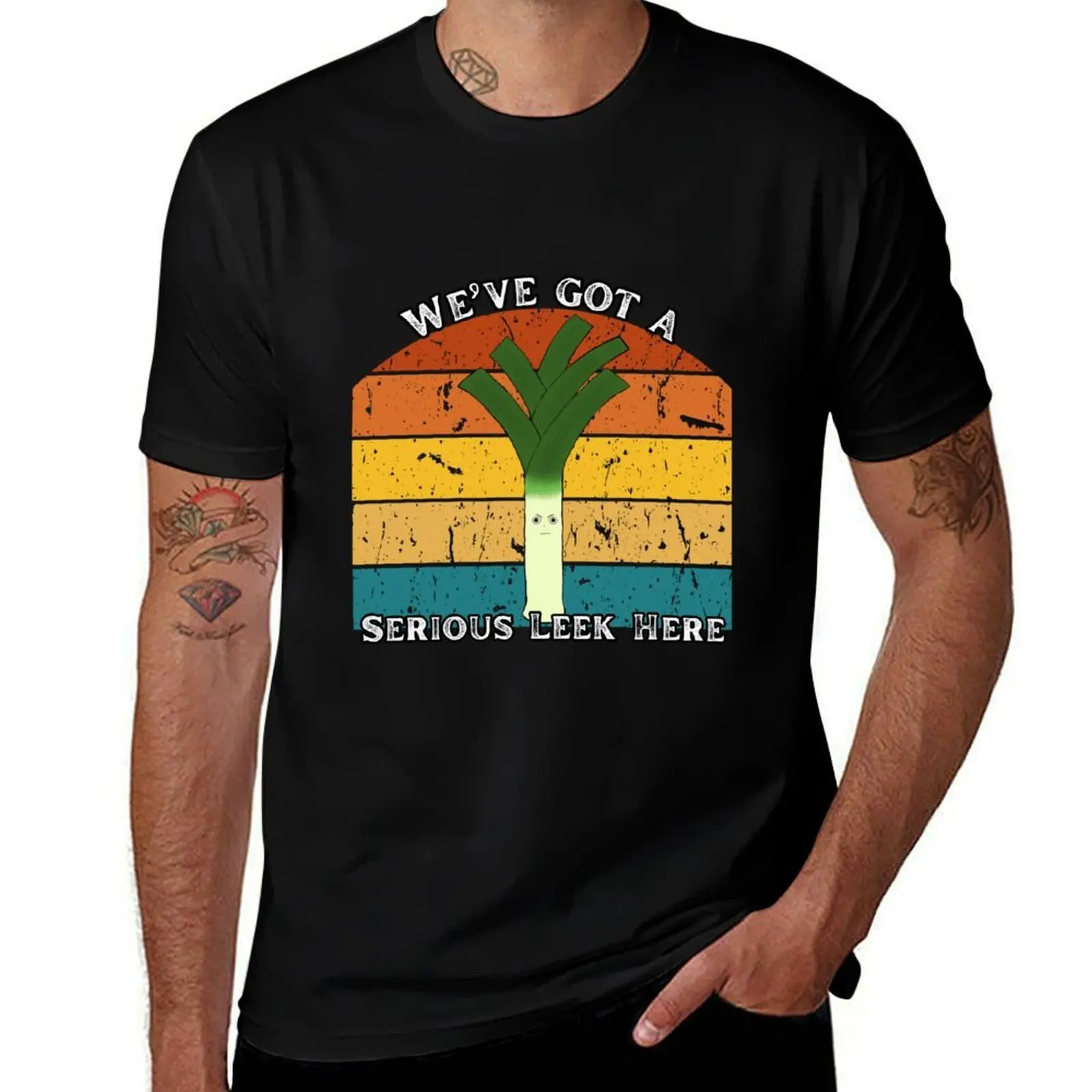 We've Got a Serious Leek Here Punny Design T-Shirt t shirt man casual T-Shirt
