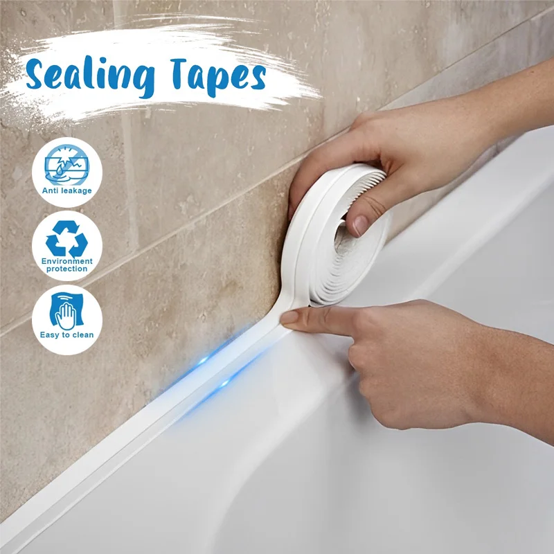 

PVC Waterproof Sealing Tape Bathroom Bath Caulk Sticker Self Adhesive Mildew Proof Sealant Tapes Kitchen Sink Wall Corner Strips