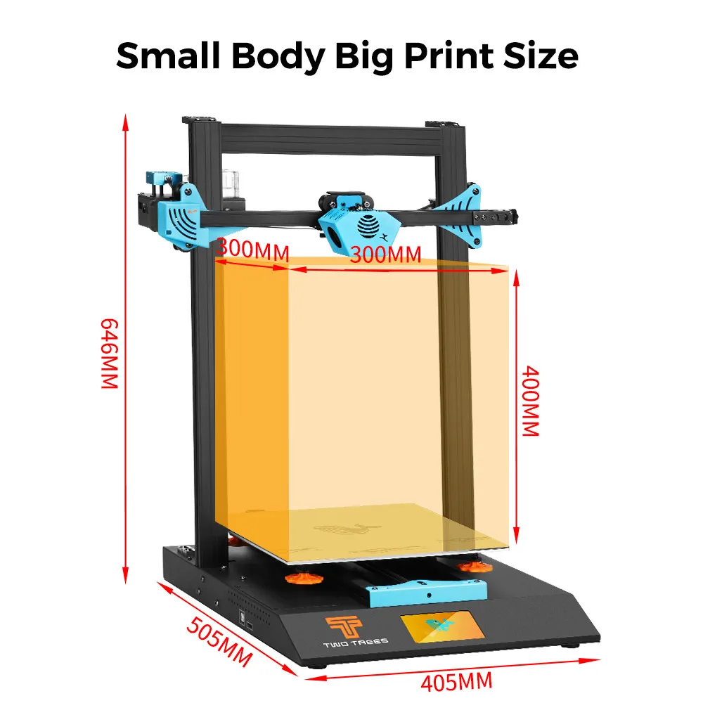 High Accuracy XY-BLu-5 300*300*400mm Dual Extruder Printer Diy Twotrees 3d Printing Filament Printer Imprimante 3d Machine