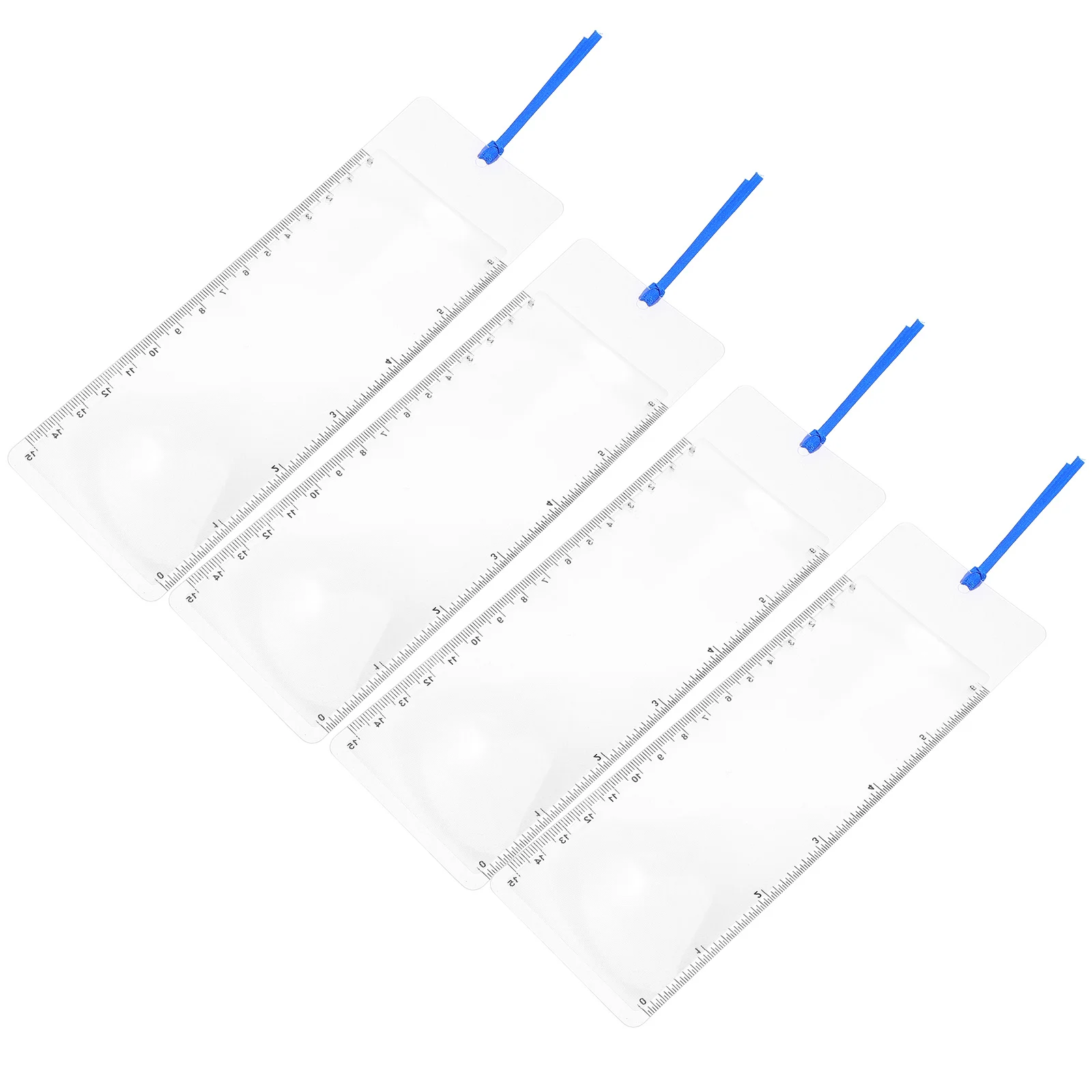 

4 Pcs Card Magnifying Glass Bookmarks with Tassels Mirror Portable Magnifier Pvc for Women Reading