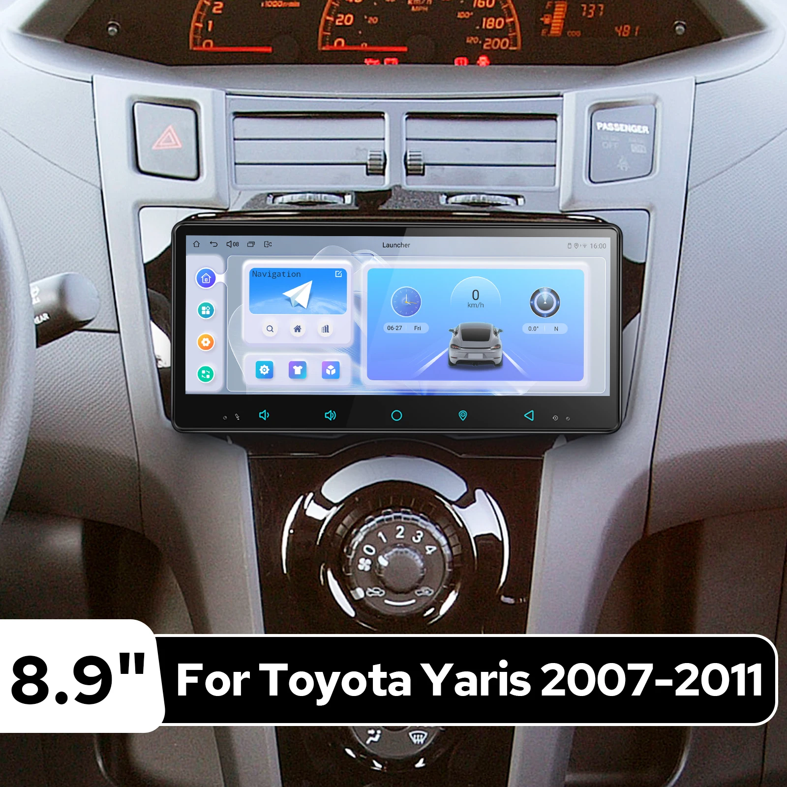 JOYING Floating Screen Android Car Stereo for Toyota Yaris 2007-2011 MK2 XP90 Wireless CarPlay Android Auto GPS Radio Upgrade
