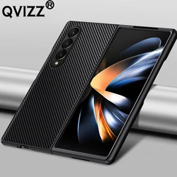 Luxury Leather Case for Samsung Z Fold 4 3 2 Carbon Fiber Armor Shockproof Phone Cover for Galaxy Z Fold 4 3 Fold4 ZFold4 ZFold3